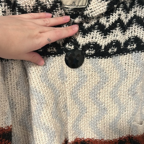 Abercrombie and Fitch 18% Wool 5% Alpaca Hooded Knitted Cardigan Jacket Sweater - Picture 3 of 5